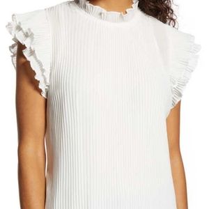 Gibsonlook Pleated Ruffle Sleeve Blouse - size XS